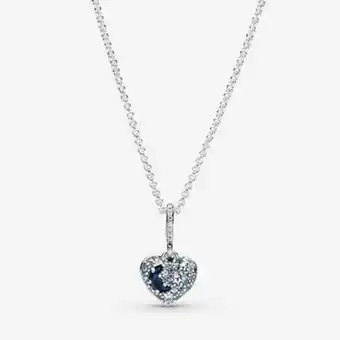 Pandora Sparkling blue moon & stars heart necklace offer
