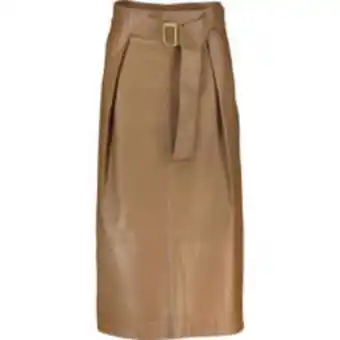 TK Maxx Brown leather belted midi skirt offer