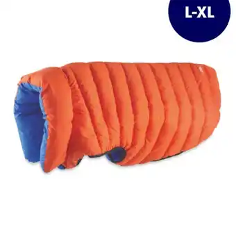 Aldi Orange & blue l-xl bomber dog coat offer