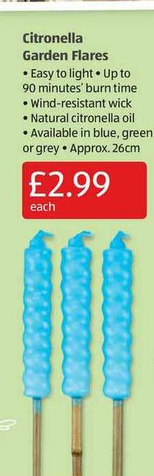 Aldi Citronella Garden Flares offer