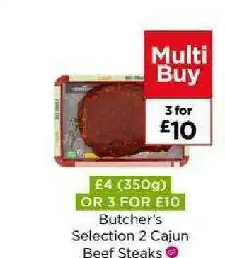 Asda Butcher's Selection 2 Cajun Beef Steaks offer