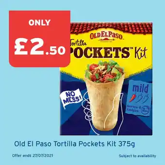 One Stop Old El Paso Tortilla Pockets Kit 375g offer