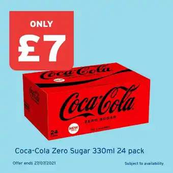 One Stop Coca-Cola Zero Sugar 330ml 24 Pack offer