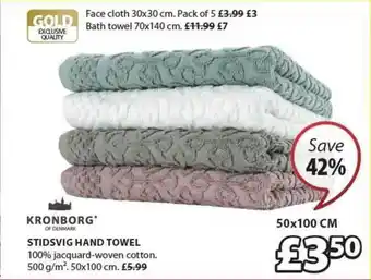 JYSK Stidsvig Hand Towel Kronborg offer