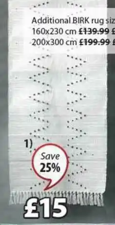 JYSK Additional Birk Rug offer