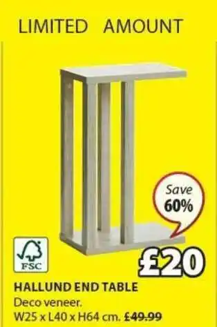 JYSK Hallund End Table offer