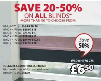 JYSK Bolga Blackout Roller Blind offer