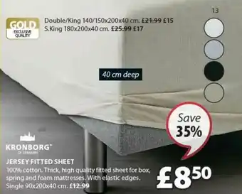 JYSK Jersey Fitted Sheet Kronborg offer
