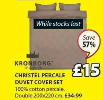 JYSK Christel Percale Duvet Cover Set Kronborg offer