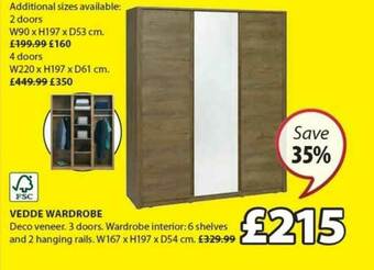 JYSK Vedde Wardrobe offer