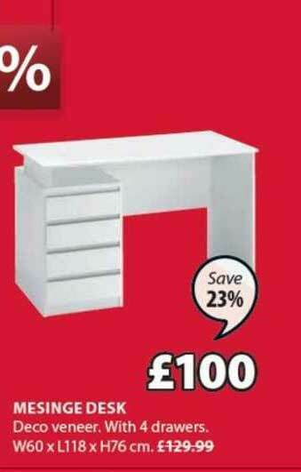 JYSK Mesinge Desk offer