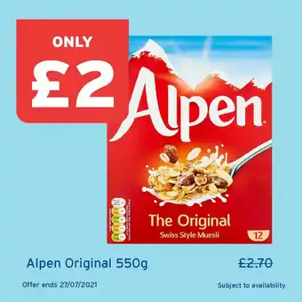 One Stop Alpen Original 550g offer