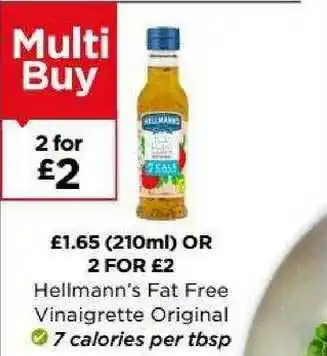 Asda Hellmann's Fat Free Vinaigrette Original offer