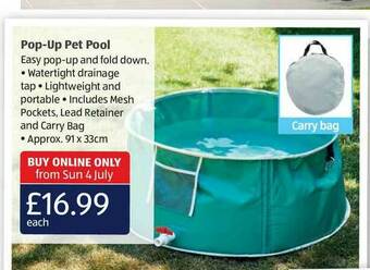 Aldi Pop-Up Pet Pool offer