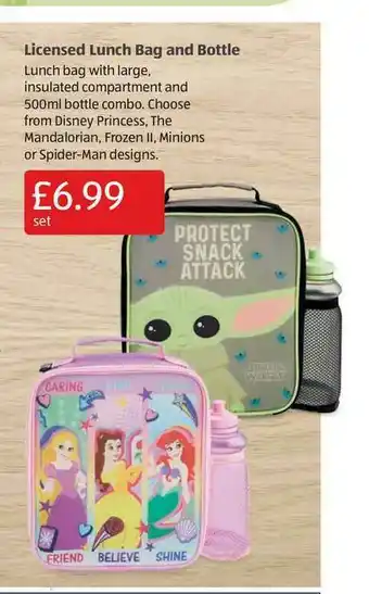 Aldi Licenced Lunch Bag And Bottle offer