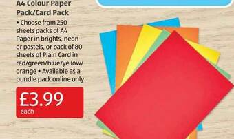 A4 Colour Paper Pack-Card Pack