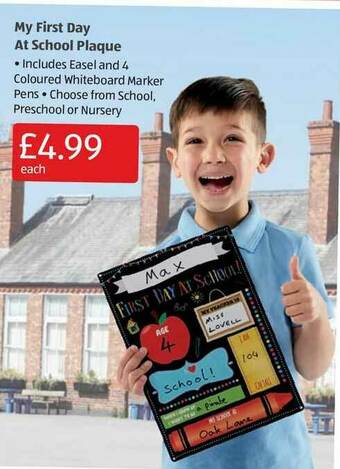 Aldi My First Day At School Plaque offer