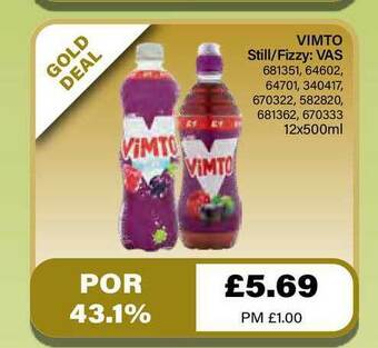 Bestway Vimto Still-fizzy Vas offer