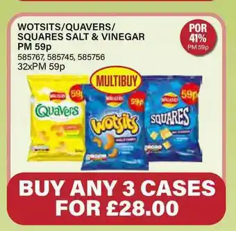 Wotsits-quavers-squares Salt & Vinegar Pm 59p