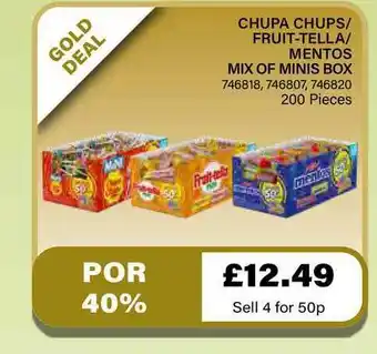 Bestway Chupa Chups - Fruit-tella - Mentos Mix Of Minis Box offer