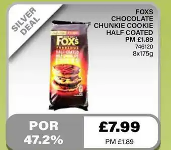 Bestway Foxs Chocolate Chunkie Cookie Half Coated offer