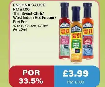 Bestway Encona Sauce Thai Sweet Chilli-west Indian Hot Pepper-peri Peri offer