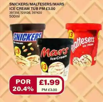 Bestway Snickers-maltesers-mars Ice Cream Tub offer