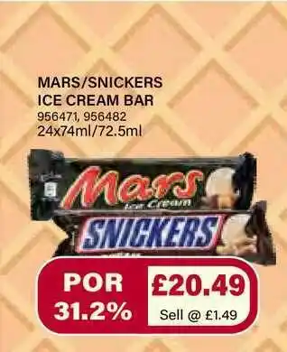 Bestway Mars-snickers Ice Cream Bar offer