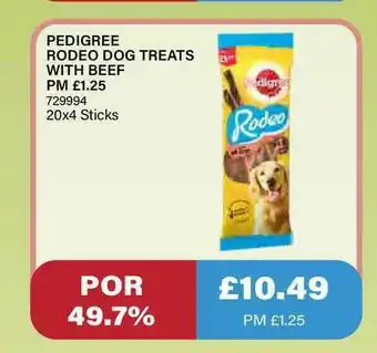 Bestway Pedigree Rodeo Dog Treats With Beef offer