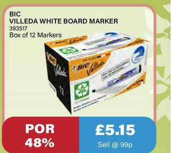 Bestway Bic Villeda White Board Marker offer