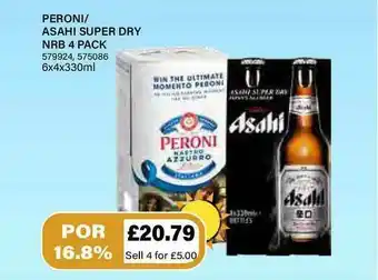 Bestway Peroni-sahi Super Dry Nrb 4 Pack offer