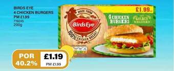 Bestway Birds Eye 4 Chicken Burgers offer