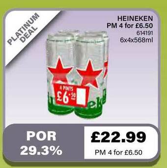 Bestway Heineken 6x4x568ml offer