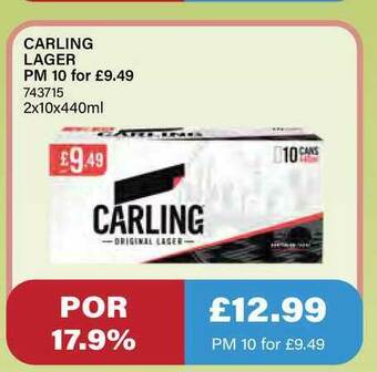 Bestway Carling Lager offer