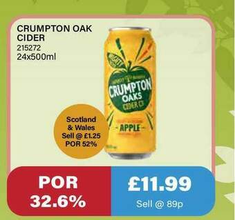 Bestway Crumpton Oak Cider offer