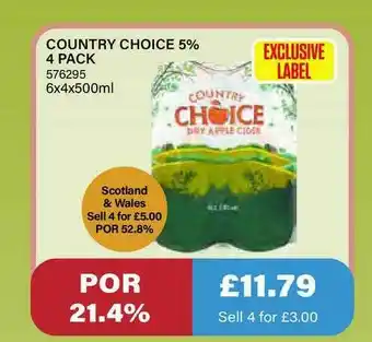 Bestway Country Choice 5% 4 Pack offer