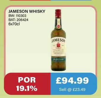 Bestway Jameson Whisky offer