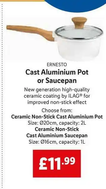 Lidl Ernesto Cast Aluminium Pot Or Saucepan offer