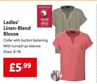 Lidl Ladies' Linen-Blend Blouse offer