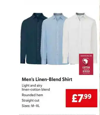 Lidl Men's Linen-Blend Shirt offer