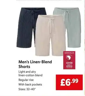 Lidl Men's Linen-Blend Shorts offer