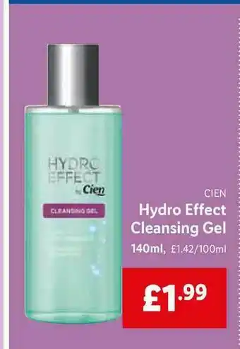 Lidl Cien Hydro Effect Cleansing Gel 140ml offer