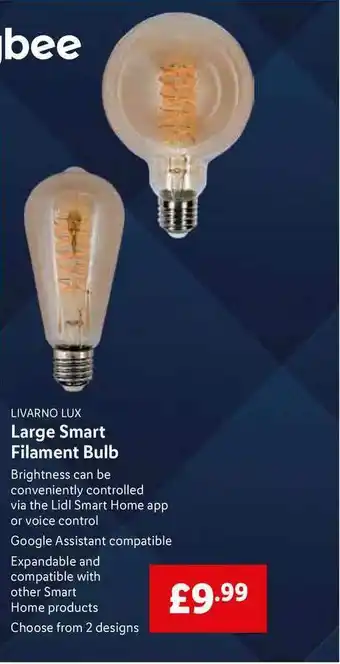 Lidl Livarno Lux Large Smart Filament Bulb offer