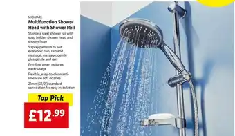 Lidl Miomare Multifunction Shower Head With Shower Rail offer