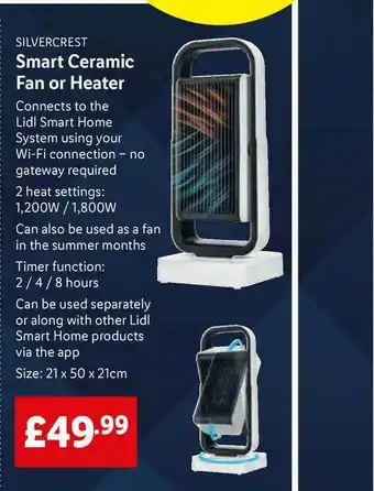 Lidl Silvercrest Smart Ceramic Fan Or Heater offer