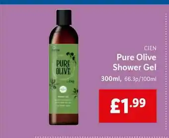Lidl Cien Pure Olive Shower Gel offer