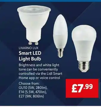 Lidl Livarno Lux Smart Led Light Bulb offer