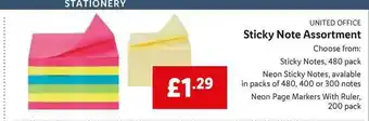 Lidl United Office Sticky Note Assortment offer