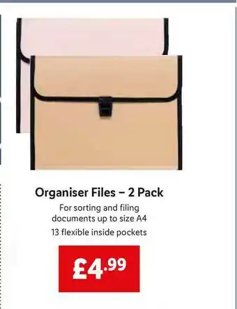 Lidl Organiser Files - 2 Pack offer