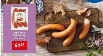 Lidl Debrecziner Pork Sausage offer